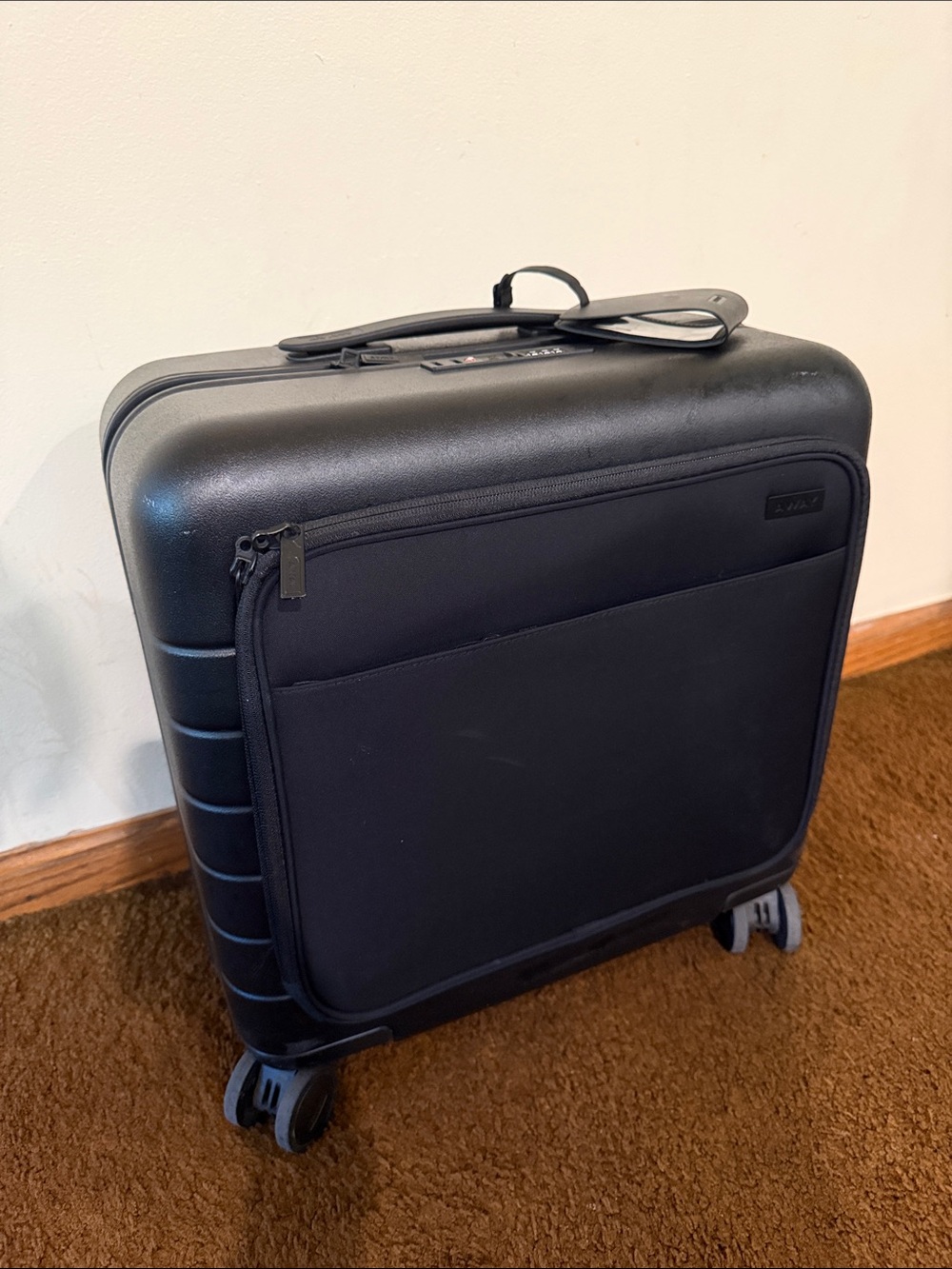 Away Black Compact Carry-On with Front Zip Pocket - Picture 1 of 5